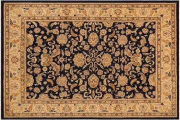 handmade Traditional Kafkaz Chobi Ziegler Blue Tan Hand Knotted RECTANGLE 100% WOOL area rug 9 x 12